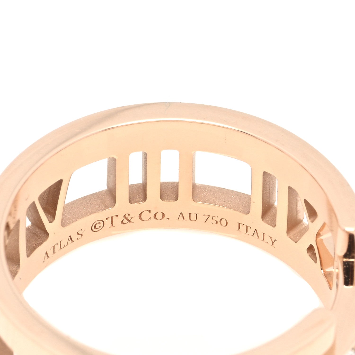 Tiffany 18K Rose Gold Diamond Atlas Open Ring 56 7.5 4 of 5