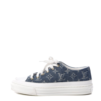 Louis Vuitton Denim Monogram Stellar Sneakers 37 Bleu Jeans Blue 1 of 12