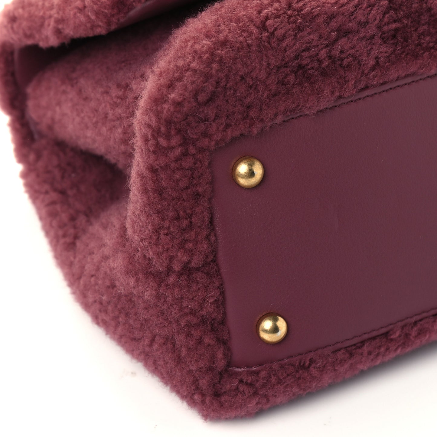 Shearling Lambskin Medium Coco Handle Flap Pink