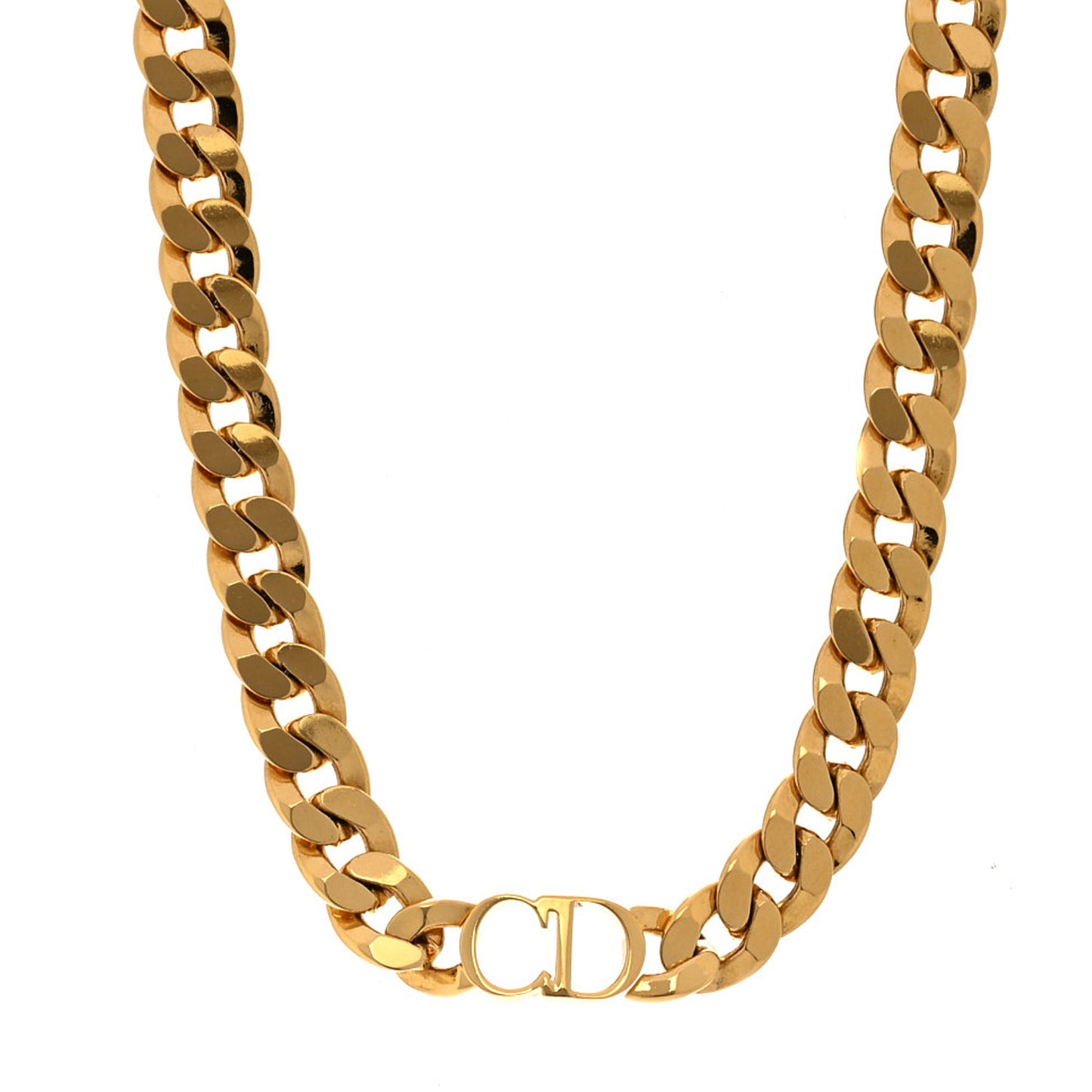 Metal CD Choker Necklace Gold