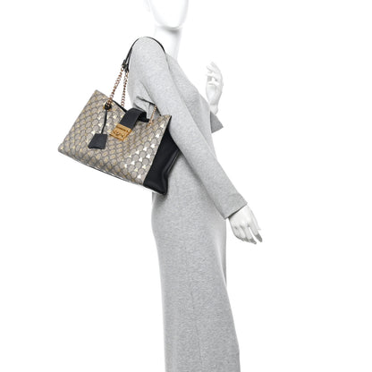 Gucci GG Supreme Monogram Bees Medium Padlock Tote Beige Oro Black 2 of 11