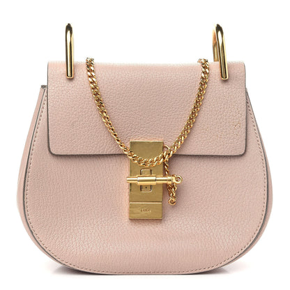 Chloe Grained Lambskin Mini Drew Shoulder Bag Cement Pink 1 of 10