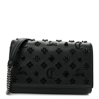 Christian Louboutin Calfskin Spikes Loubinthesky Paloma Clutch Black 1 of 10