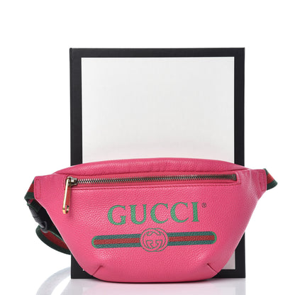 Gucci Grained Calfskin Small Logo Belt Bag Box Pink Green 10 of 10