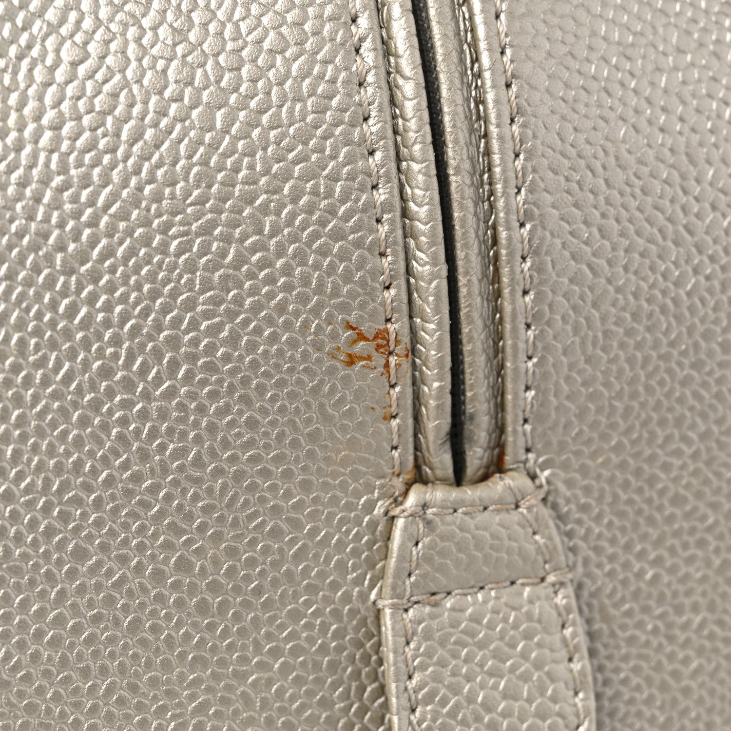 Chanel Metallic Caviar Quilted Bowler Pearl 16 of 17