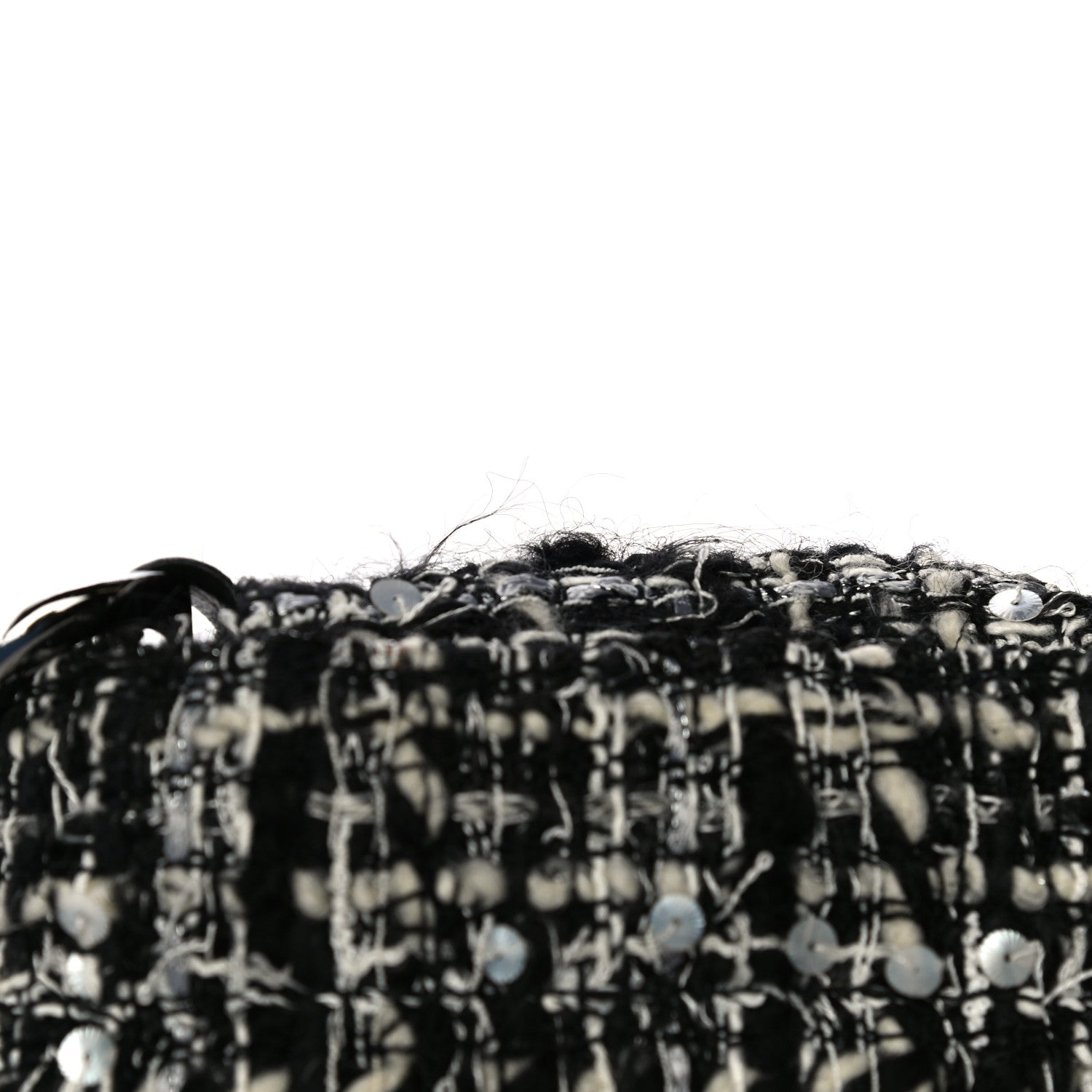 Chanel Sequin Tweed Single Flap Ecru Black 20 of 32
