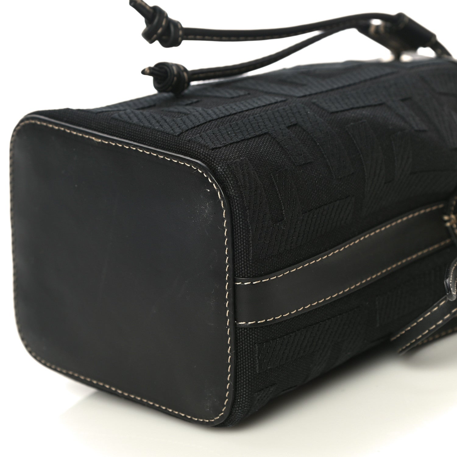 Fendi Canvas Vitello King F is Fendi FF Embroidered Mini Mon Tresor Bucket Bag Black 9 of 9