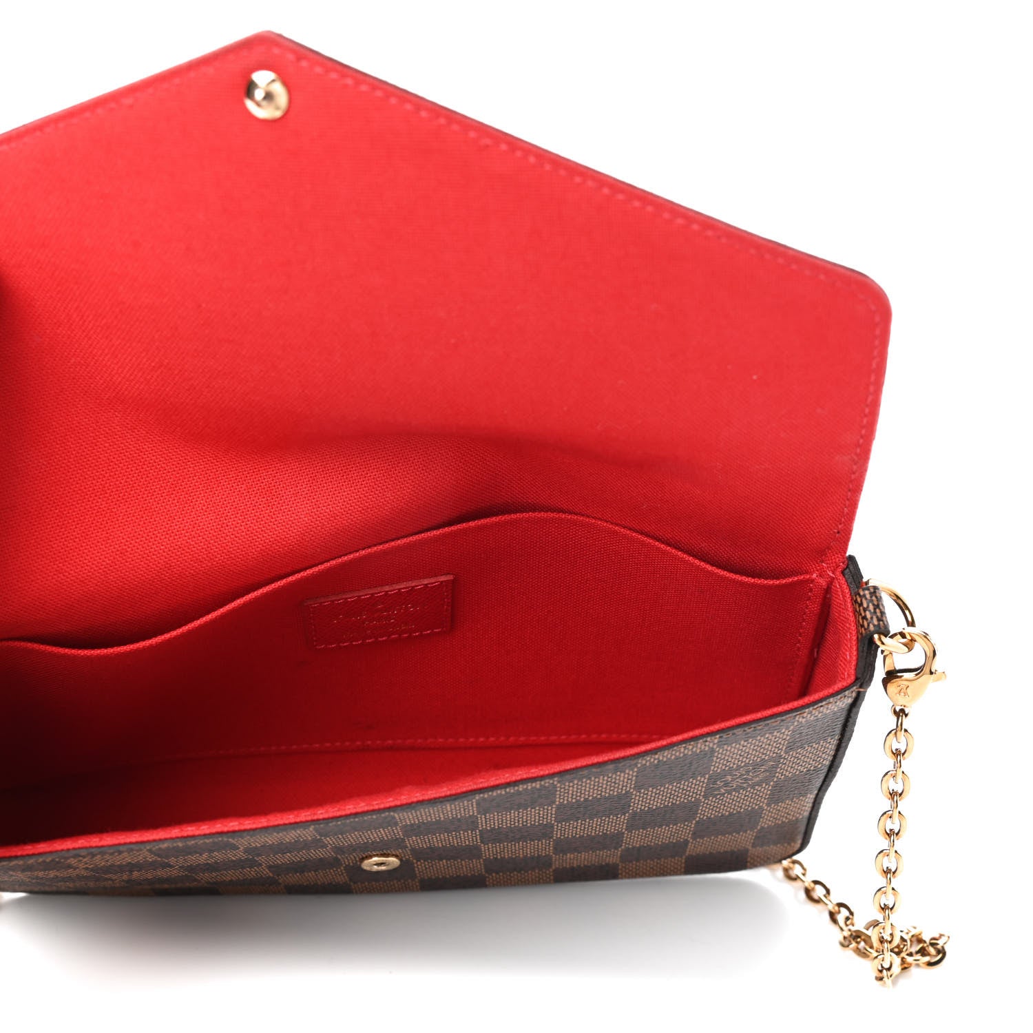 Louis Vuitton Damier Ebene Pochette Felicie Chain Wallet 4 of 4