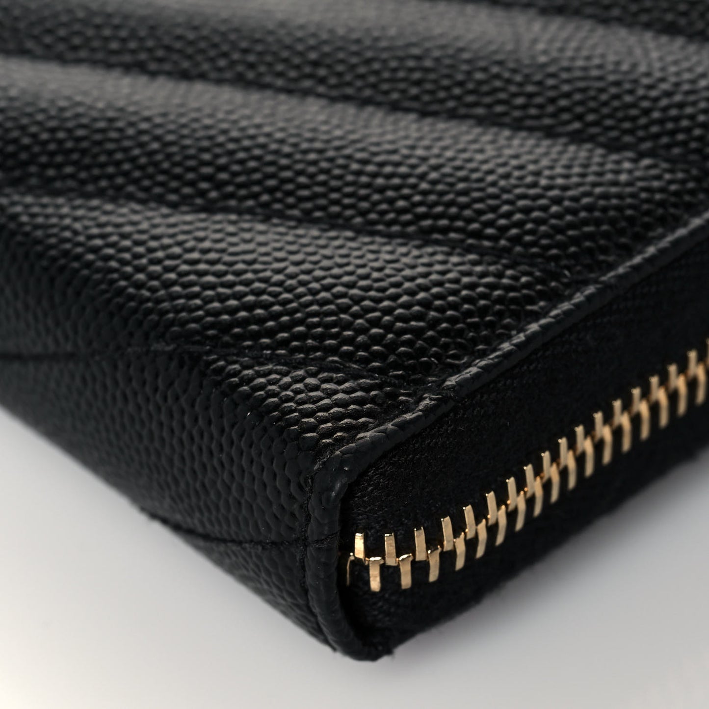 Grain De Poudre Matelasse Chevron Monogram Zip Around Wallet Black