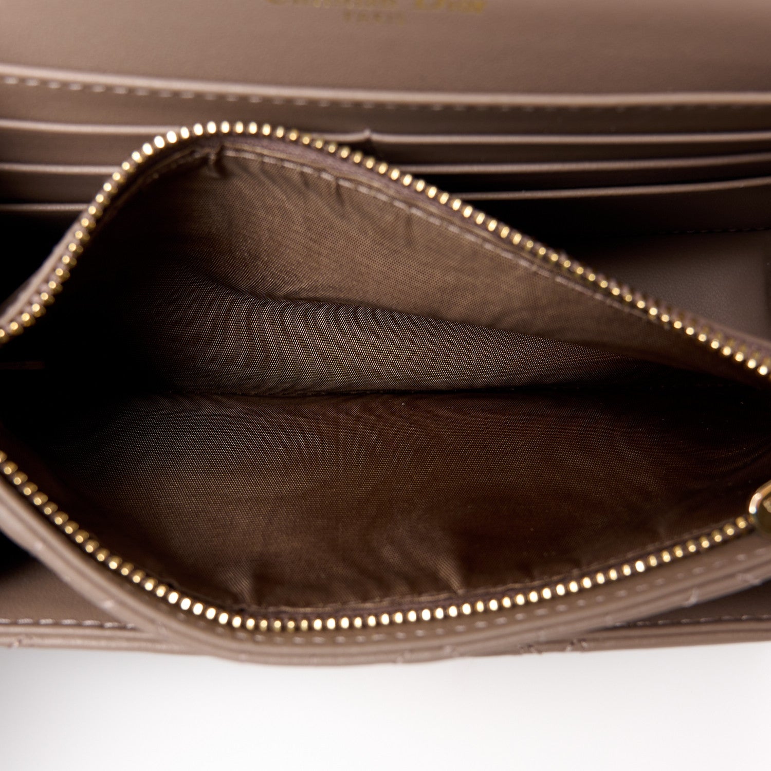 Christian Dior Lambskin Cannage Lady Dior Chain Pouch Warm Taupe 7 of 12