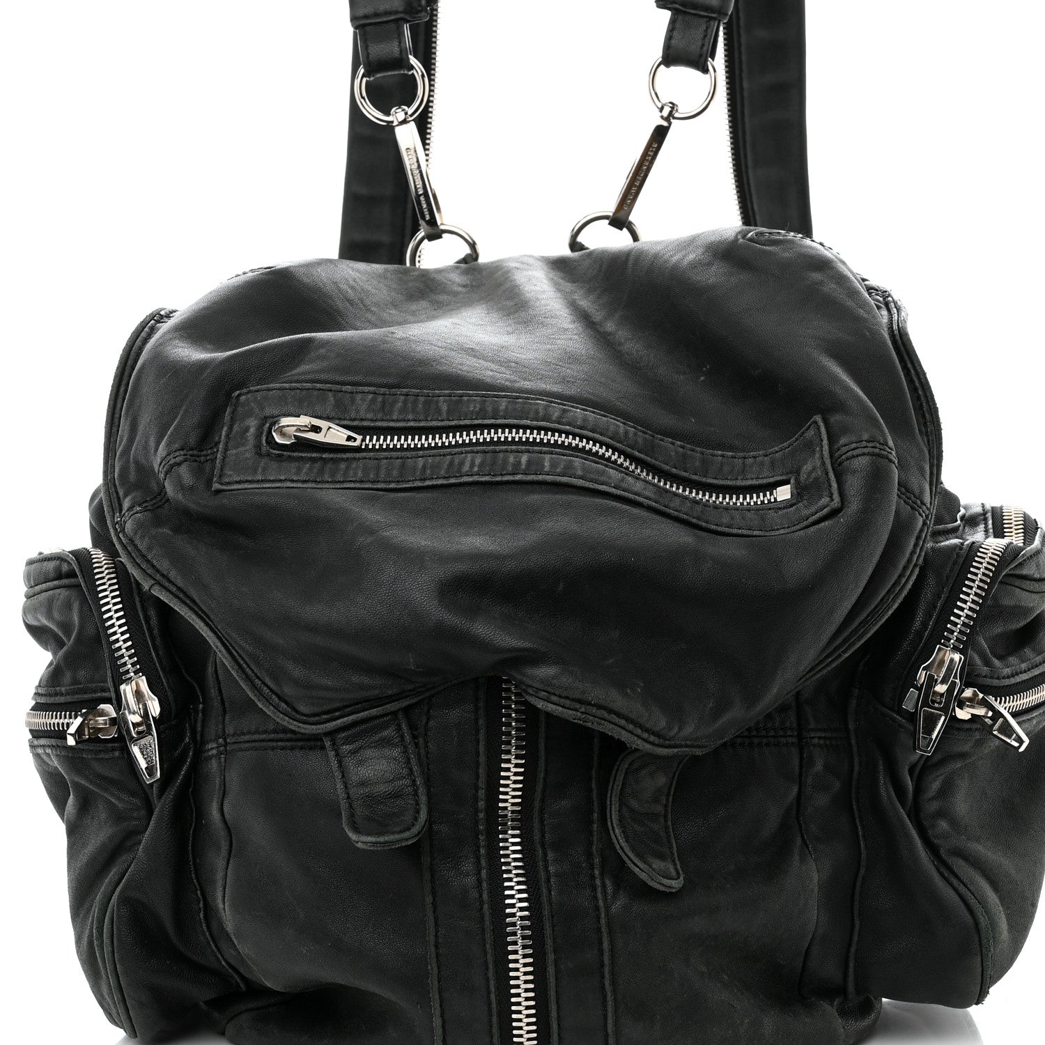 Alexander Wang Lambskin Marti Backpack Bag Washed Black Rhodium Hardware 7 of 17