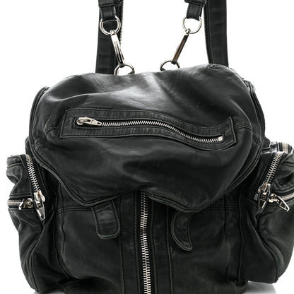 Alexander Wang Lambskin Marti Backpack Bag Washed Black Rhodium Hardware 7 of 17