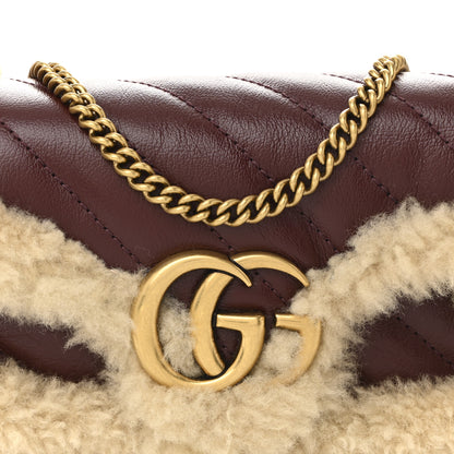Gucci Azalea Calfskin Wool Matelasse Diagonal Super Mini GG Marmont Shoulder Bag Sand Desert 8 of 10