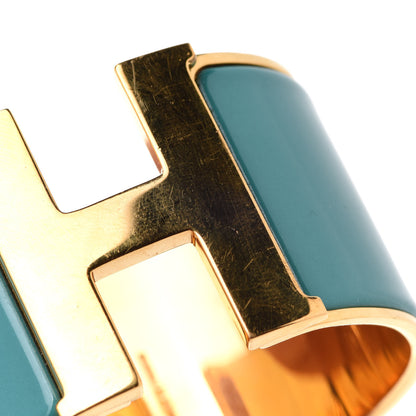 Hermes Enamel Extra Wide Clic Clac H Bracelet PM Emeraude 5 of 6