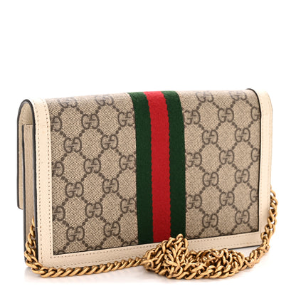 Gucci GG Supreme Monogram Web Queen Margaret Chain Wallet White 3 of 10