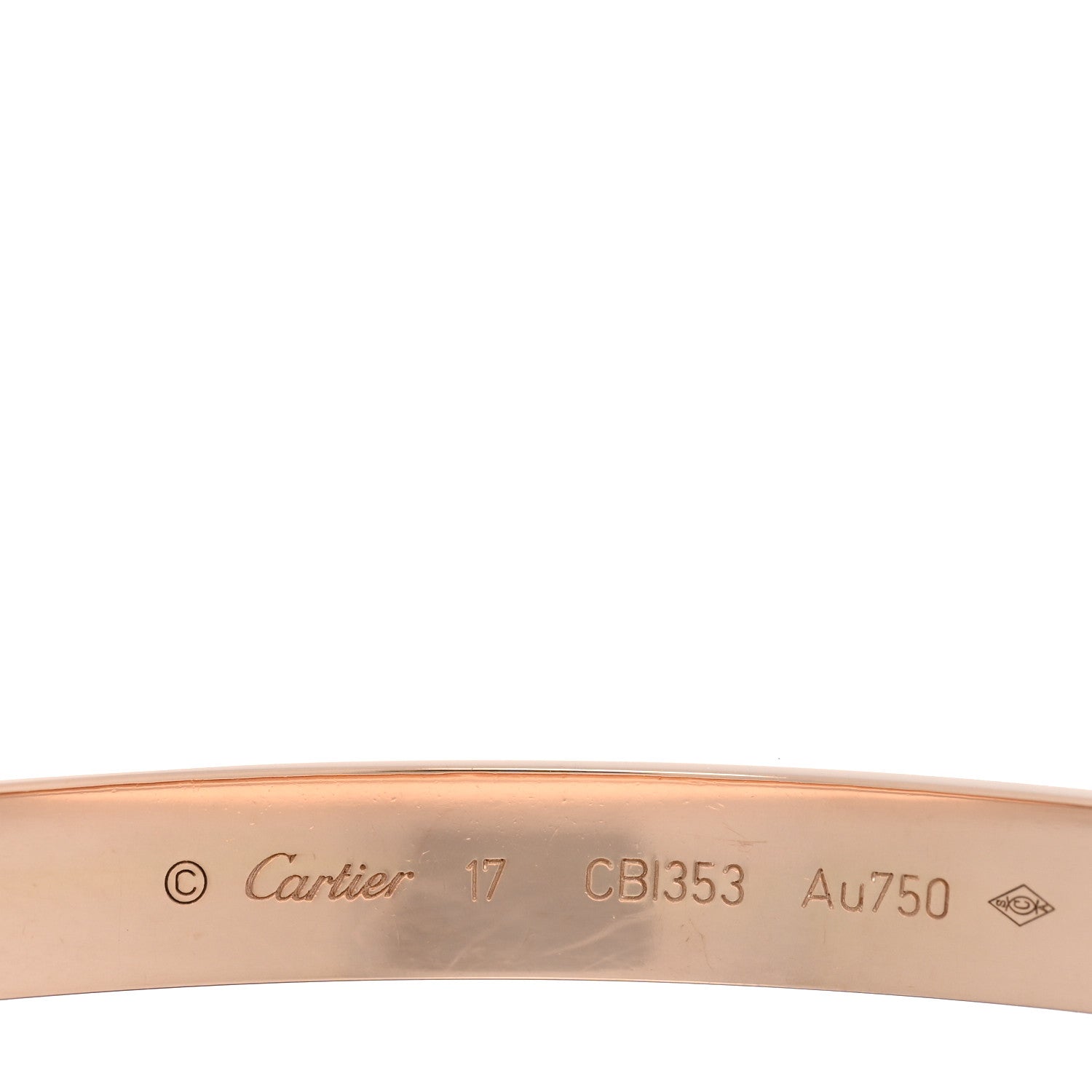 Cartier 18K Pink Gold LOVE Bracelet 17 3 of 7