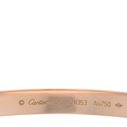 Cartier 18K Pink Gold LOVE Bracelet 17 3 of 7