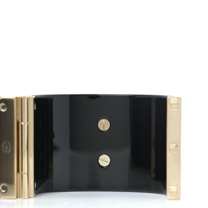 Chanel Resin Pearl CC Cuff Black 6 of 9