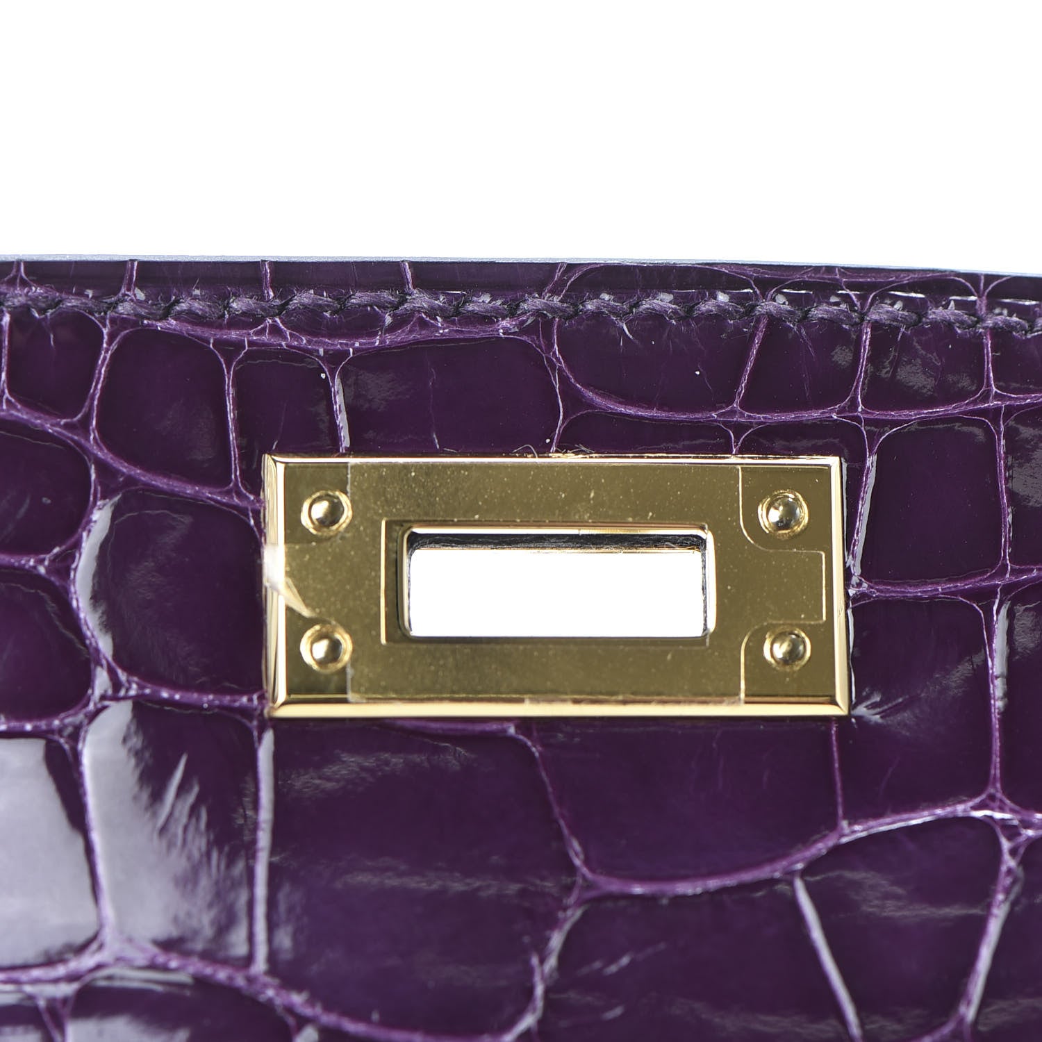 Hermes Shiny Alligator Mini Kelly Sellier 20 Cassis 25 of 31