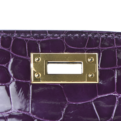 Hermes Shiny Alligator Mini Kelly Sellier 20 Cassis 25 of 31