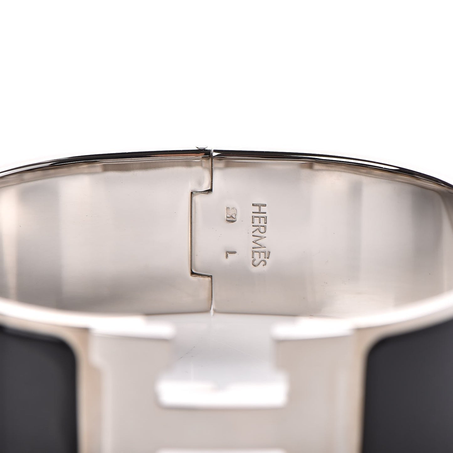 Enamel Wide Clic Clac H Bracelet GM Black