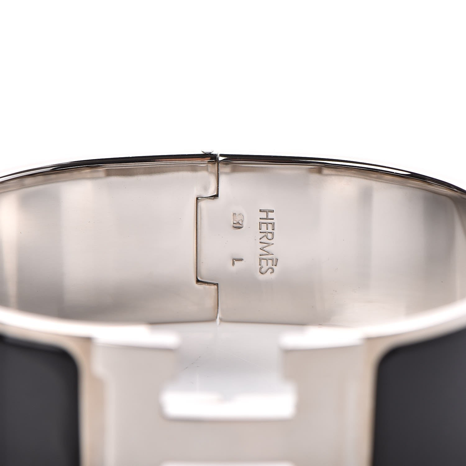 Hermes Enamel Wide Clic Clac H Bracelet GM Black 4 of 5