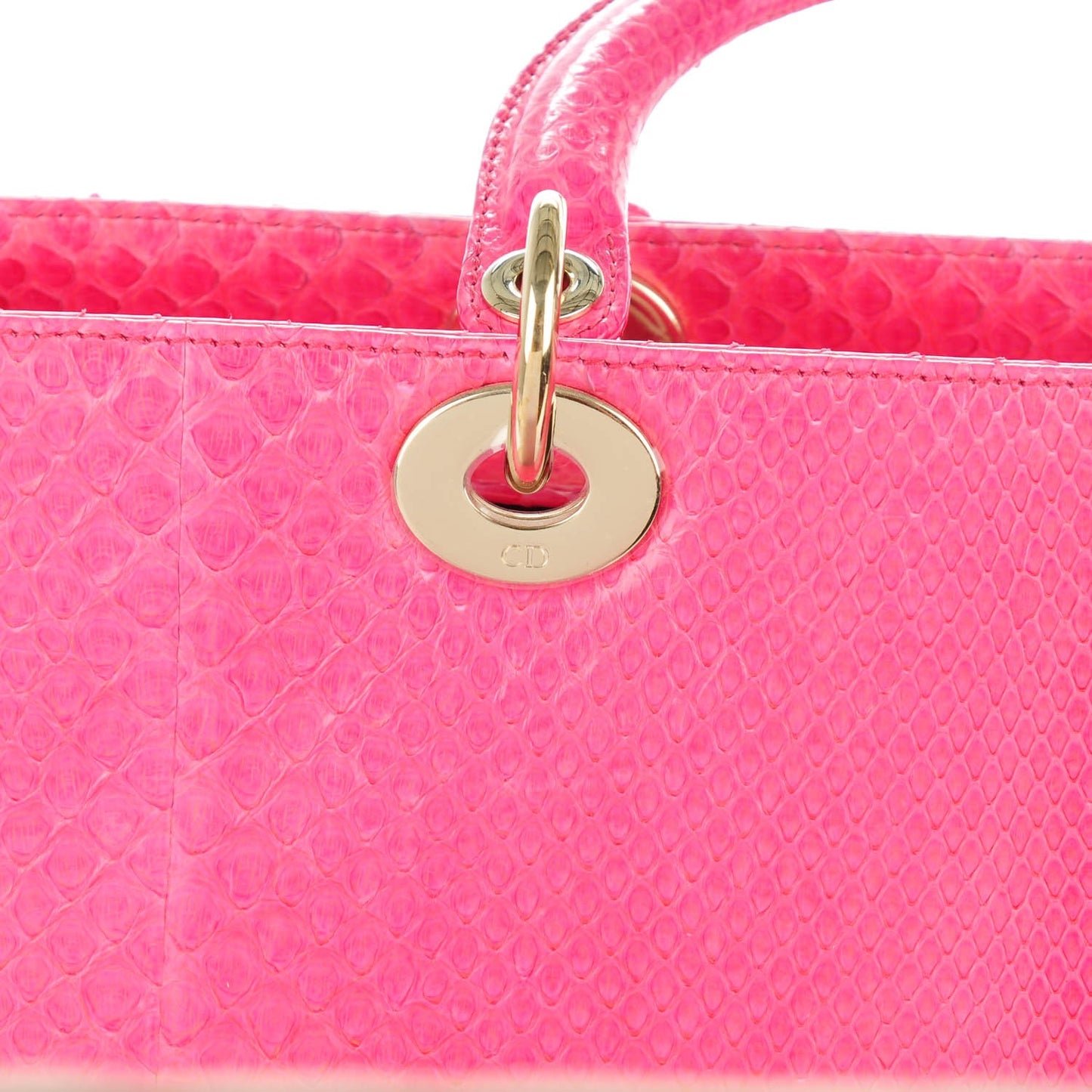 Python Large Lady Dior Fuchsia