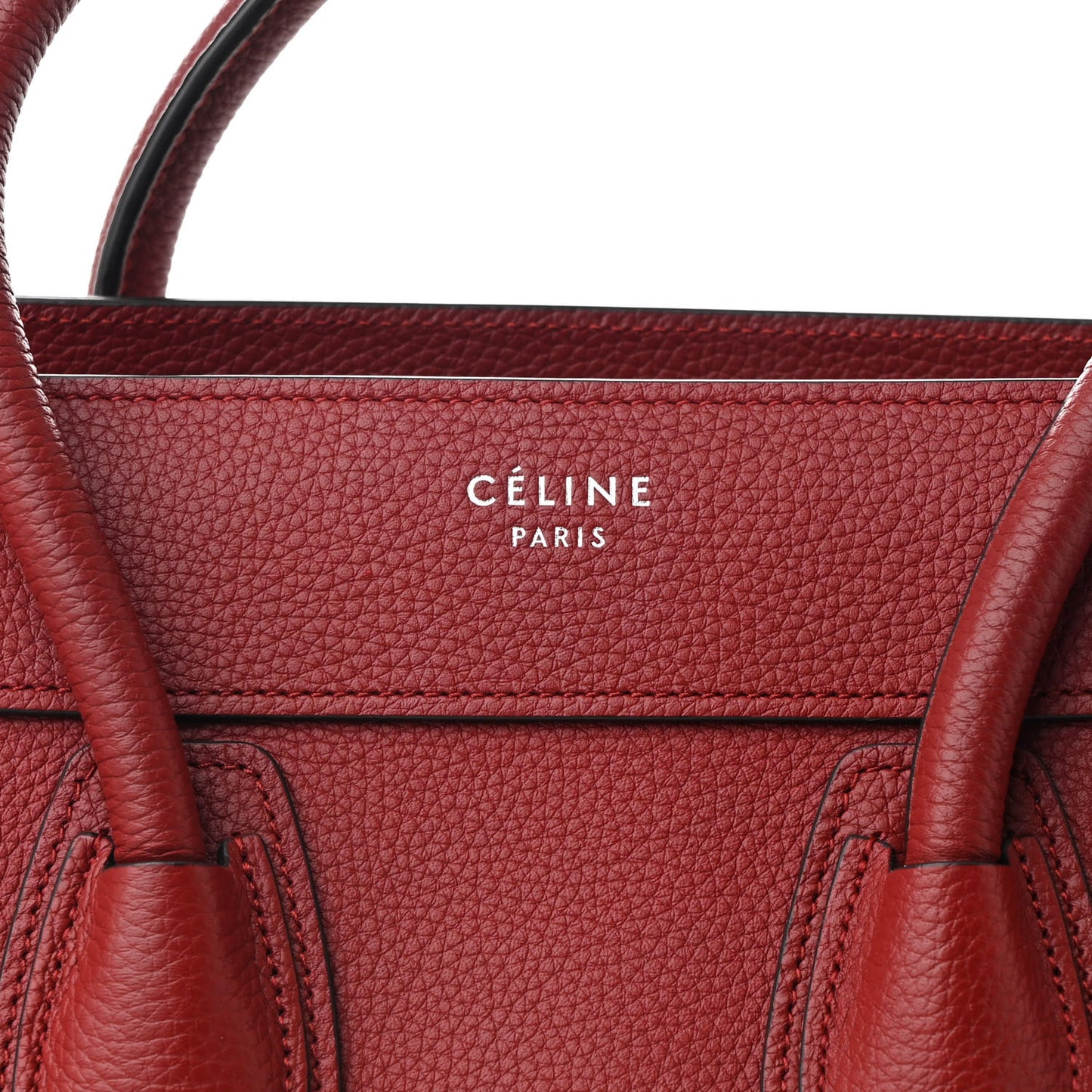 Drummed Calfskin Micro Luggage Merlot