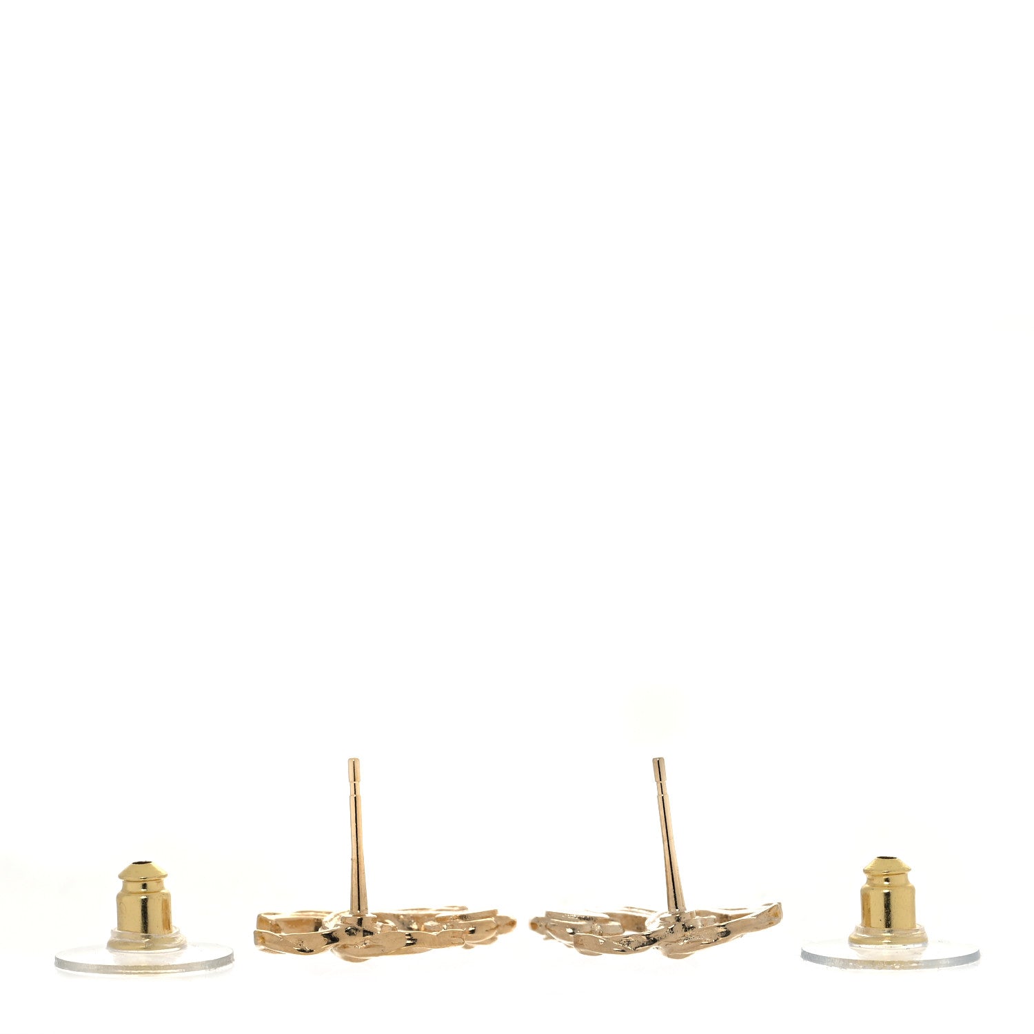 Chanel Metal Camellia CC Earrings Gold 3 of 5