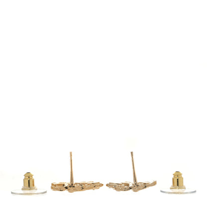 Chanel Metal Camellia CC Earrings Gold 3 of 5
