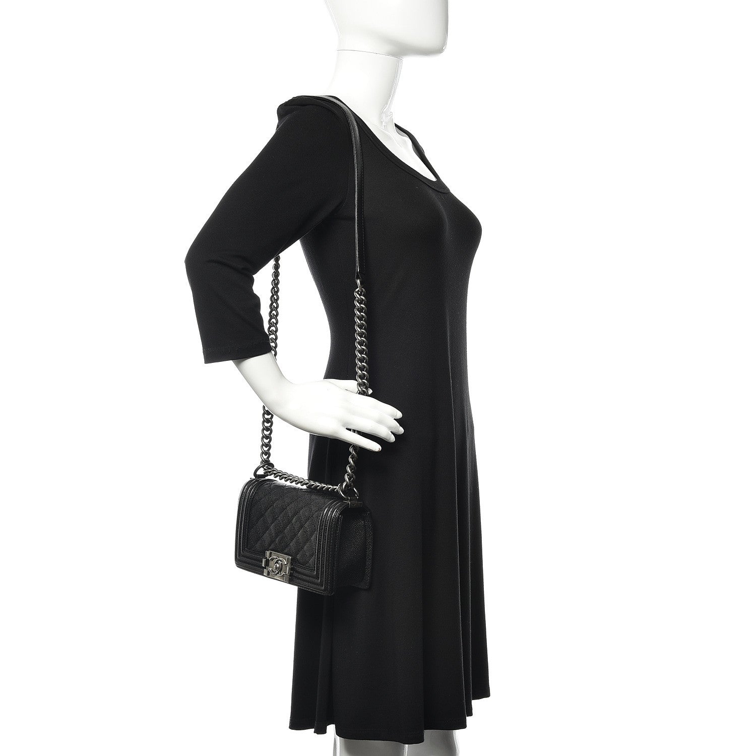 Chanel Caviar Quilted Small Boy Flap Black 2 of 10