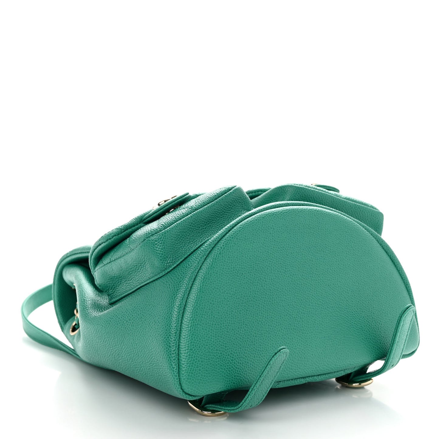 Caviar Quilted Medium Duma Pockets Drawstring Backpack Green