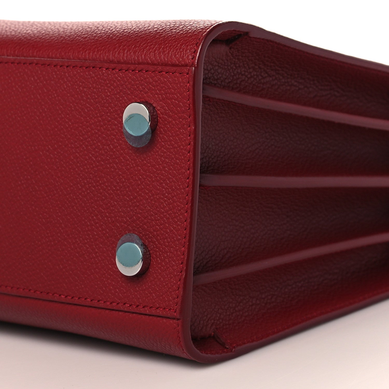 Saint Laurent Grained Calfskin Topstich Baby Sac De Jour Red 10 of 12