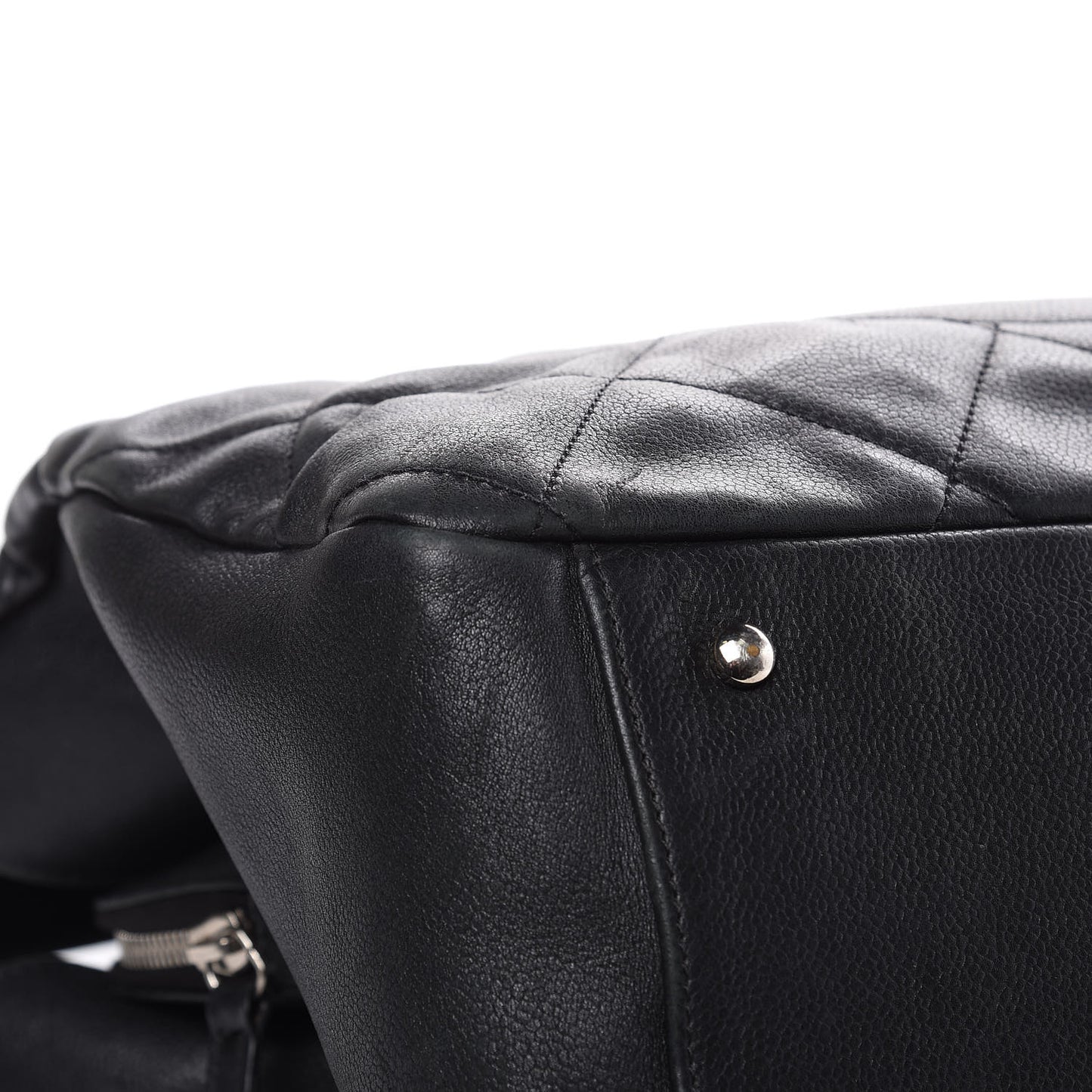 Soft Caviar Quilted Large Timeless Tote Black