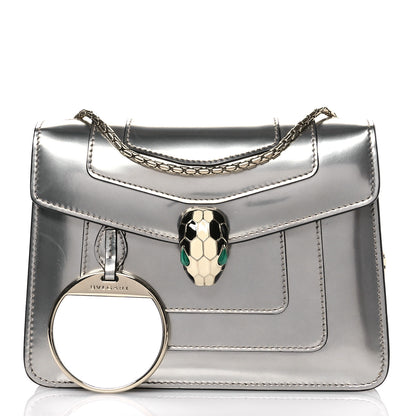 Bulgari Metallic Calfskin Serpenti Forever Crossbody Bag Silver 3 of 11