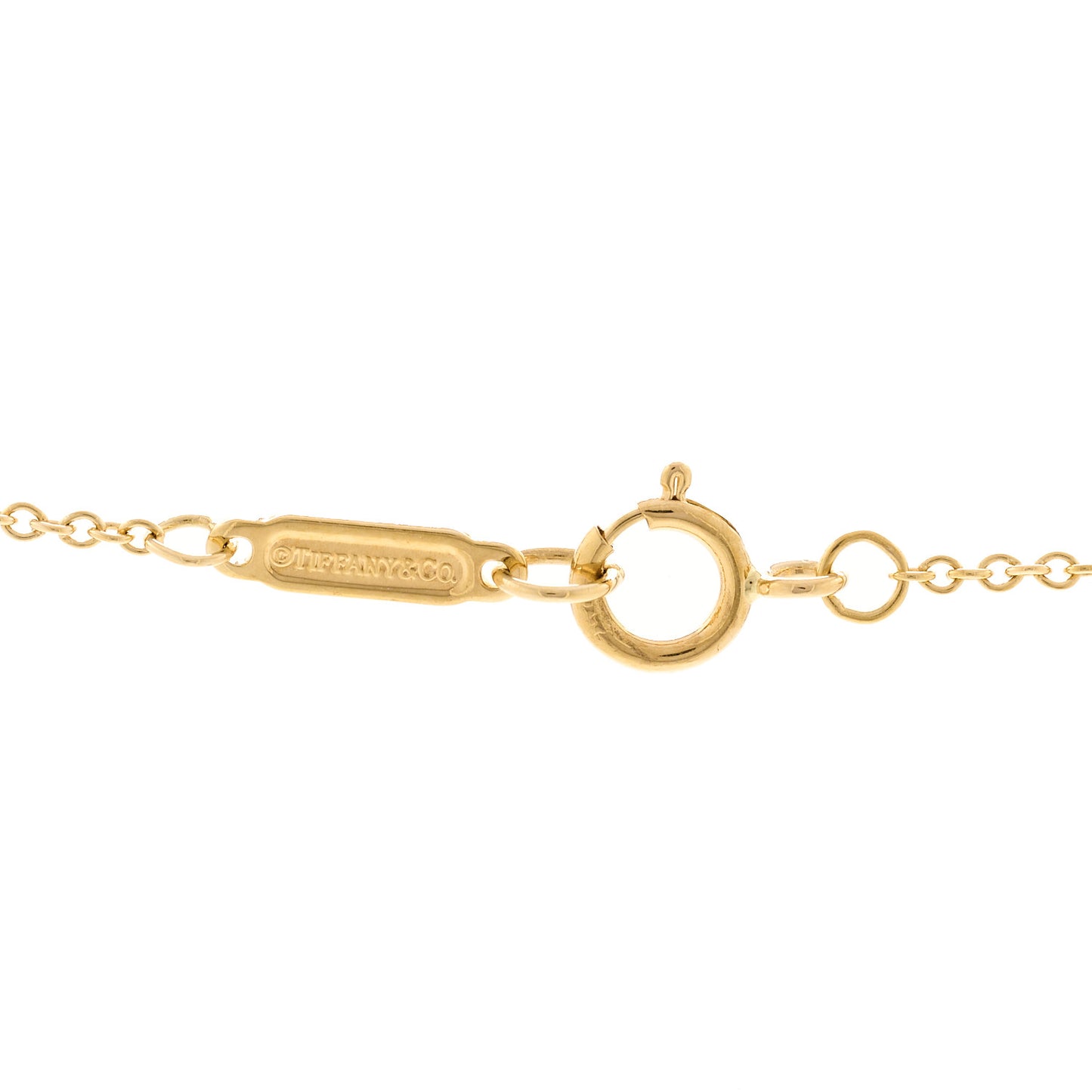 18K Yellow Gold Diamond Elsa Peretti Open Heart Necklace