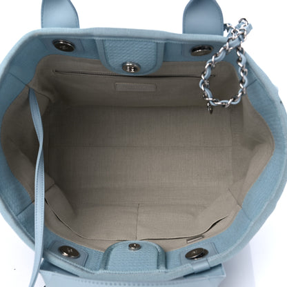 Chanel Mixed Fibers Small Deauville Tote Light Blue 6 of 15