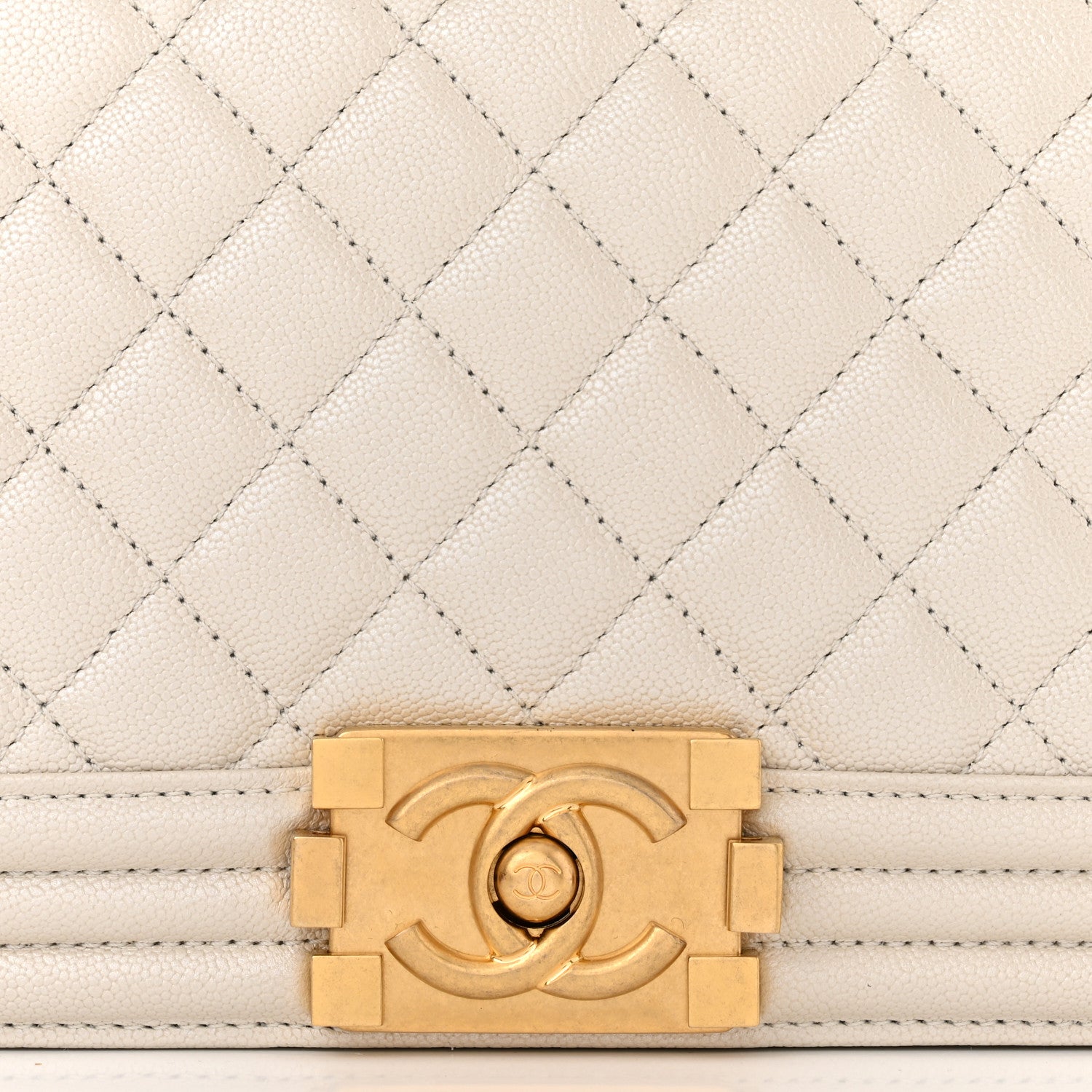 Chanel Iridescent Caviar Quilted Medium Boy Flap White 8 of 11