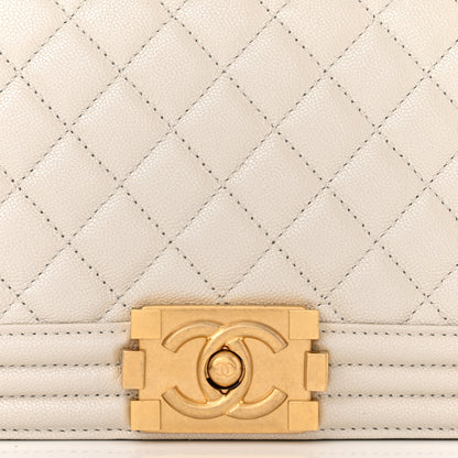 Chanel Iridescent Caviar Quilted Medium Boy Flap White 8 of 11