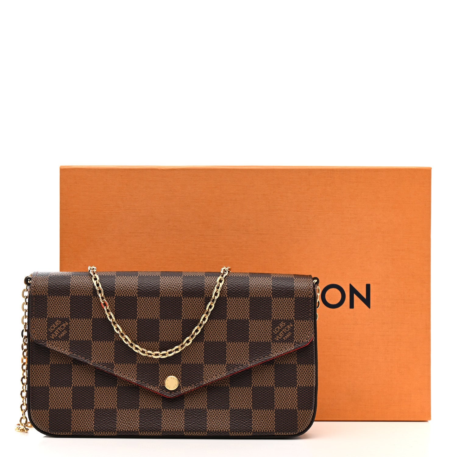 Louis Vuitton Damier Ebene Pochette Felicie Chain Wallet 12 of 12