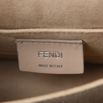 Fendi Vitello Shiny Nappa Bi-Color FF 1974 Lace Up Bow Embossed Small Kan I Shoulder Bag Maya Black Fragola 6 of 6