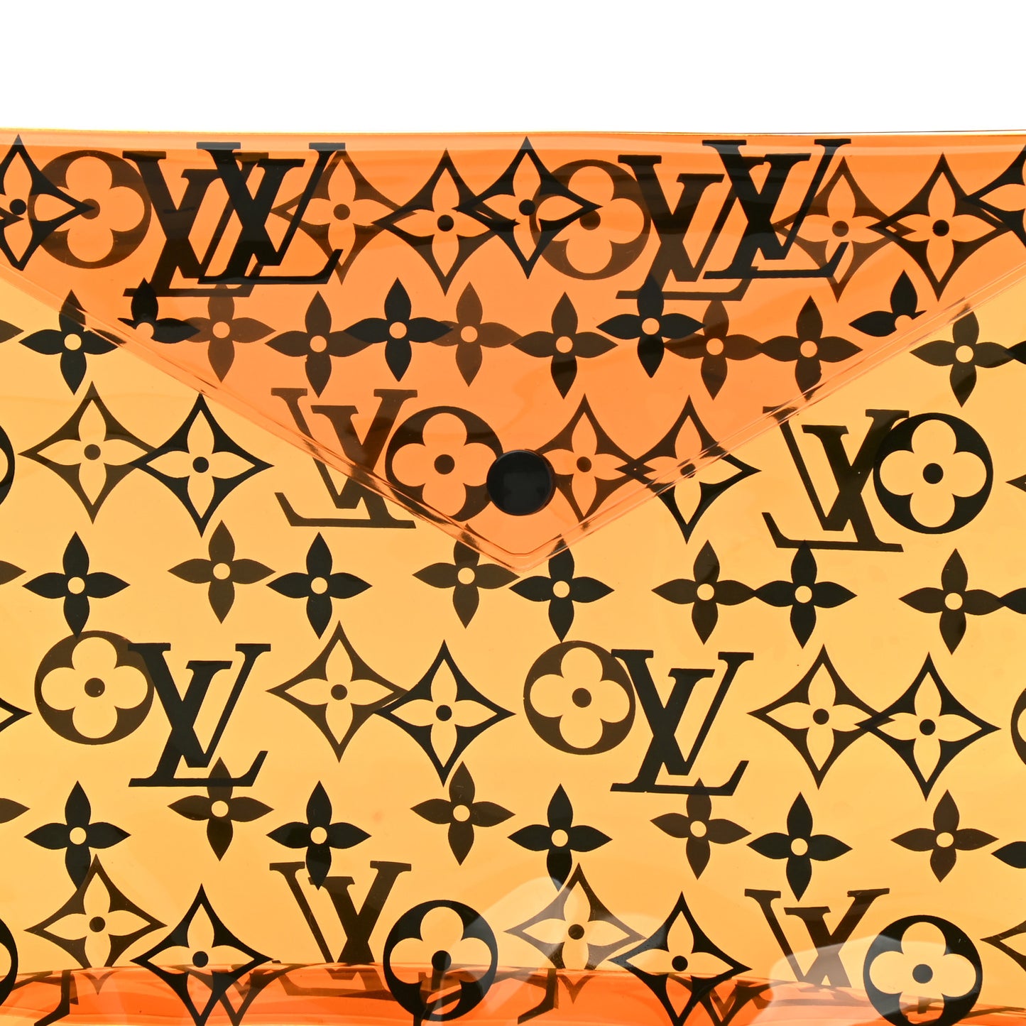 PVC Monogram Printed Envelope Pouch Orange
