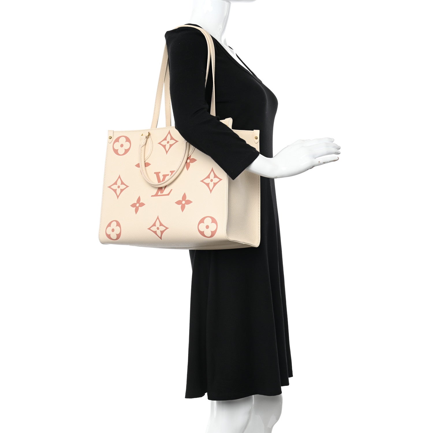 Louis Vuitton Empreinte Monogram Giant Onthego MM Creme Rose Trianon 2 of 11