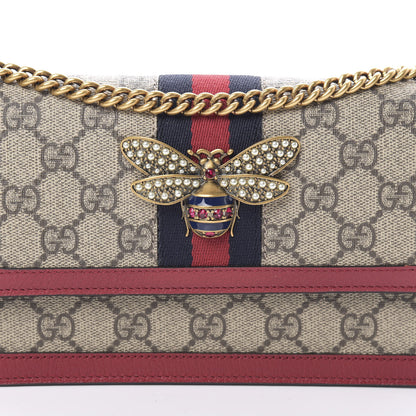 Gucci GG Supreme Monogram Web Queen Margaret Chain Wallet Red 7 of 10