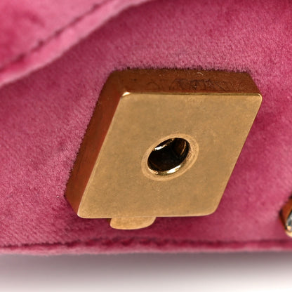 Gucci Velvet Crystal Mini Bee Broadway Shoulder Bag Light Raspberry Rose 16 of 27