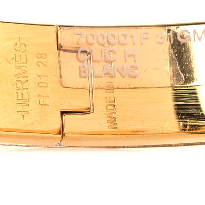 Hermes Enamel Narrow Clic Clac H Bracelet GM White 4 of 5