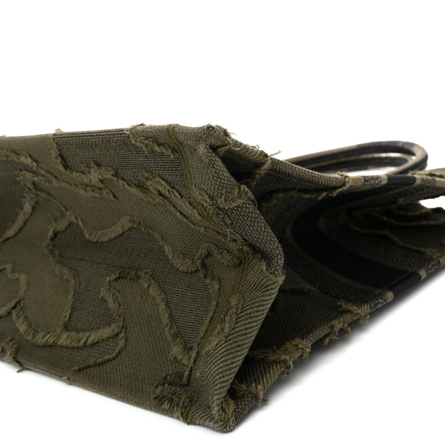 Christian Dior Canvas Embroidered Camouflage Large Book Tote Green 10 of 10
