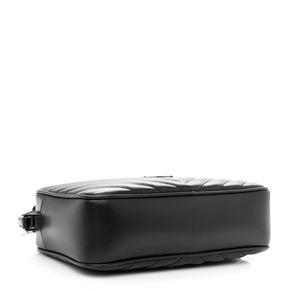 Saint Laurent Calfskin Matelasse Monogram Monochrome Lou Camera Bag Black 3 of 9