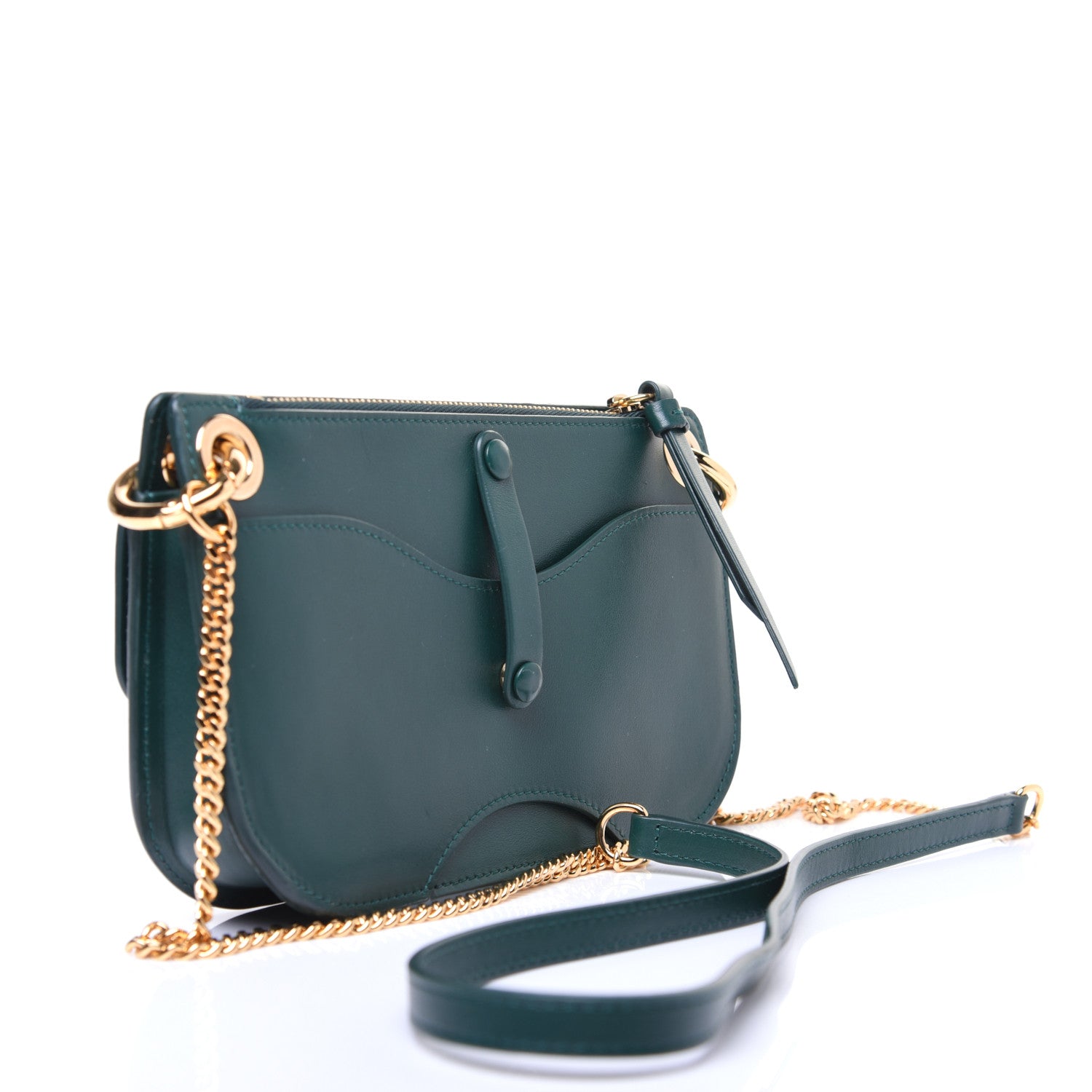 Chloe Shiny Calfskin Small Tess Crossbody Rain Forest 3 of 10