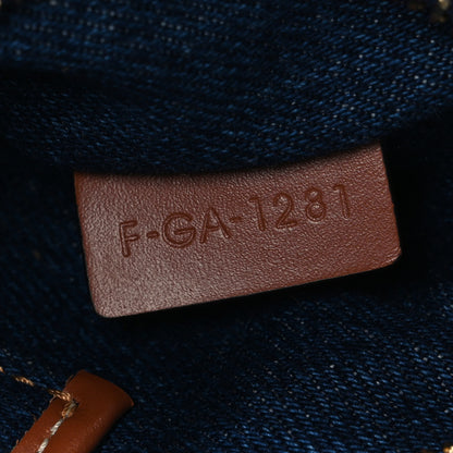 Celine Denim Ava Shoulder Bag Navy Tan 8 of 11